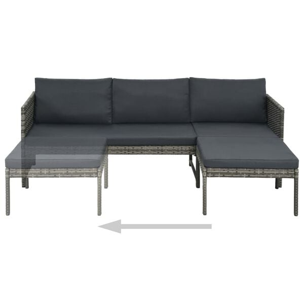 vidaXL Garden Sofa Grey, Dark Grey