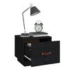 vidaXL Bedside Cabinet Set of 2 Black Solid pine wood, faux leather