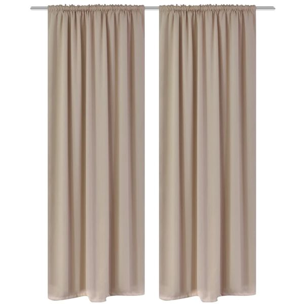 vidaXL 2 pcs Cream Slot-Headed Blackout Curtains 53.1 x 96.5"