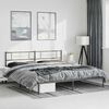 vidaXL Bed Frame Black Powder-Coated Steel 76 x 80 in Bed Frame