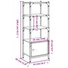 vidaXL Bookcase Black Engineered wood, metal 3-Tier Adjustable Feet