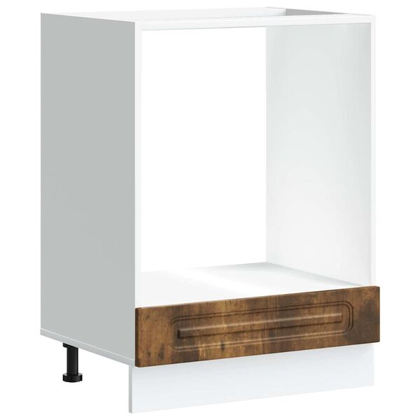 vidaXL Oven Cabinet Smoked Oak Engineered Wood Compact Adjustable Feet