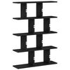 vidaXL Wall Cube Shelf 12 Compartments Black Engineered Wood