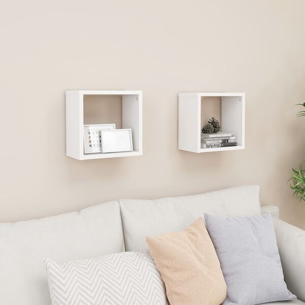 vidaXL Wall Cube Shelves 2 pcs White 10.2"x5.9"x10.2"