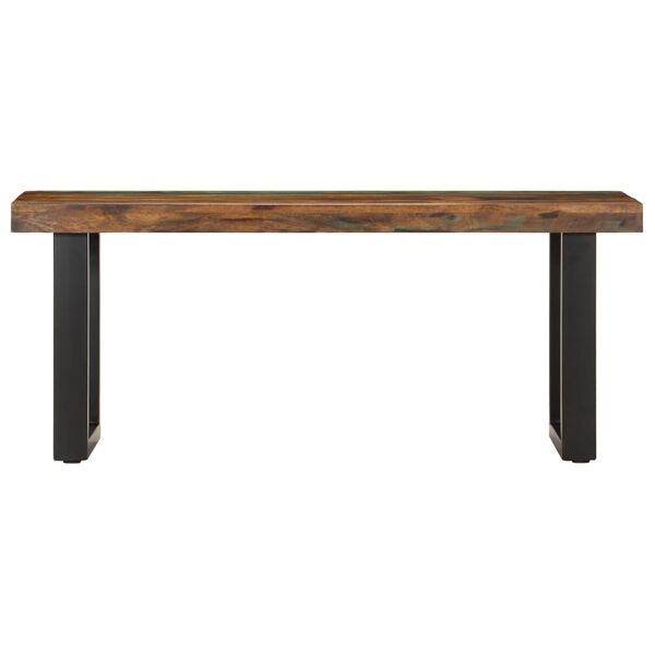 vidaXL Bench Brown and black Solid reclaimed wood, powder-coated steel