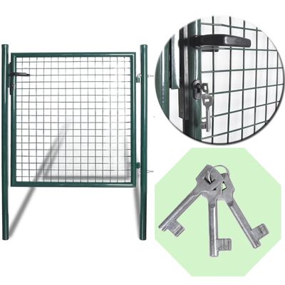 vidaXL Single Door Fence Gate Powder-Coated Steel