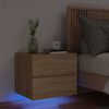 vidaXL Wall-mounted Bedside Cabinet Sonoma oak Engineered wood Medium