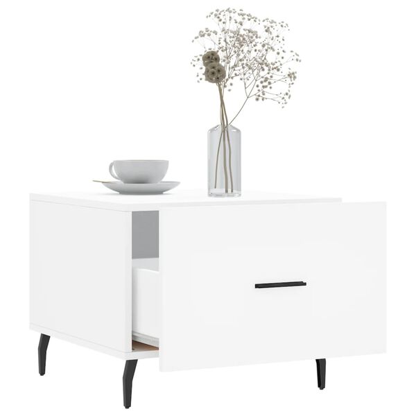 vidaXL Coffee Table Set of 2 White Engineered wood, Iron Small