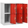 vidaXL Locker Cabinet Set of 5 Light grey and red Steel Medium