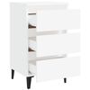 vidaXL Bed Cabinet White Engineered wood, metal Medium Bedside Table