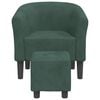 vidaXL Tub Chair Dark Green Velvet, Pinewood, Plywood, Foam Compact