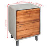 vidaXL Nightstand Concrete gray, Acacia wood brown