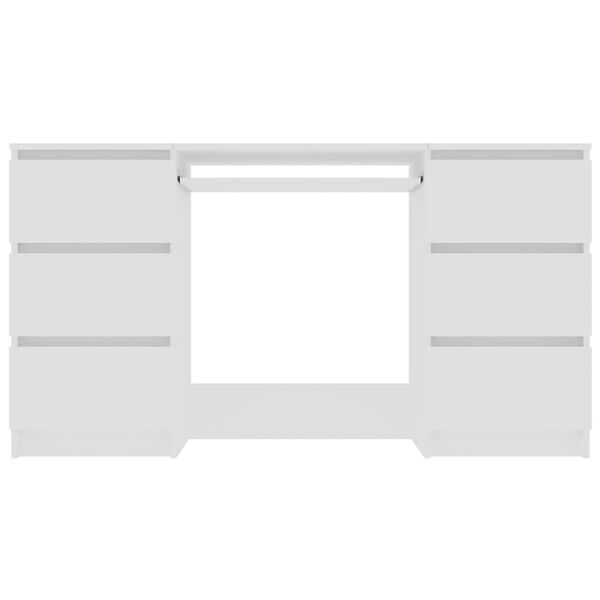 vidaXL Writing Desk White Engineered Wood Medium Durable Writing Desk