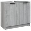 vidaXL Bathroom Furniture Set Grey sonoma Engineered wood, glass Large