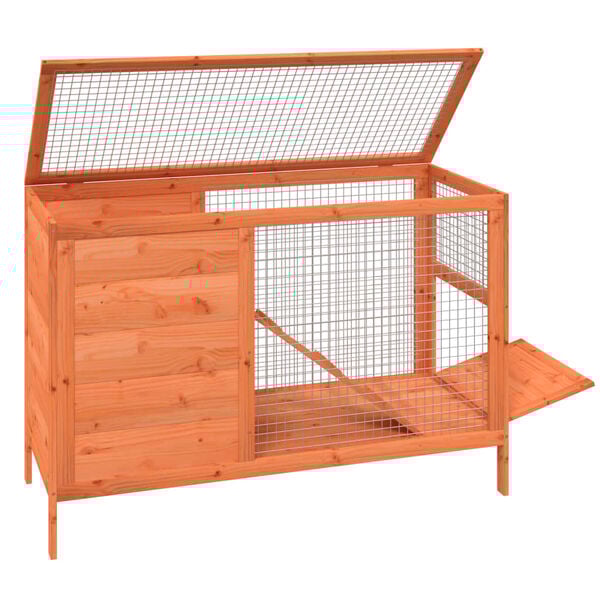 vidaXL Rabbit Hutch Brown Solid pine wood Standard Durable