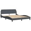 vidaXL Bed Frame Dark Grey Velvet, Metal, Solid Pine Wood, Plywood Queen