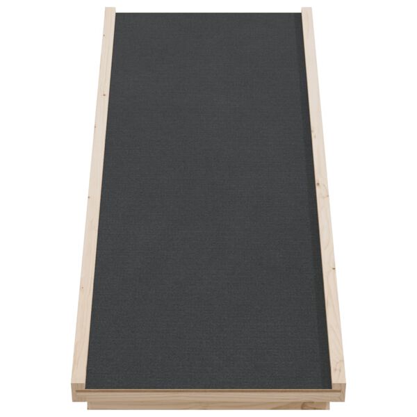 vidaXL Dog Ramp Grey Solid fir wood, polyester 39.4 x 15.7 in