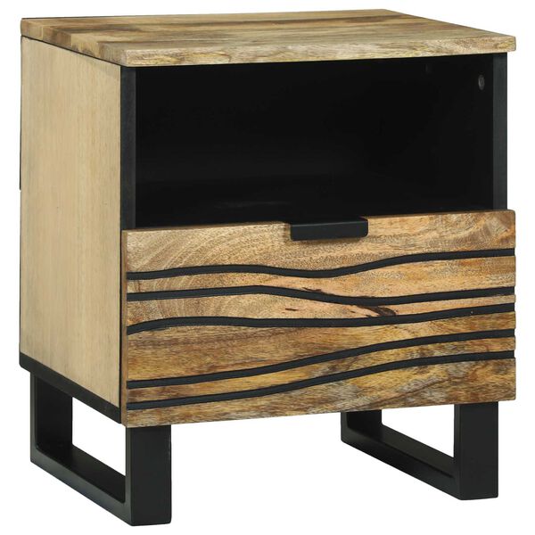 vidaXL Bedside Cabinet with Drawer Brown 15.75 x 12.99 x 18.11 in