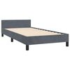 vidaXL Bed Frame With Headboard Dark Grey Velvet, Plywood, Engineered Wood