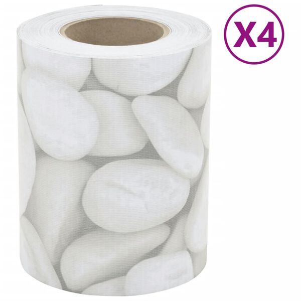 vidaXL Patio Privacy Screens 4 pcs Marble Gravel Look Grey 114.8x0.6' PVC