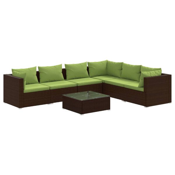 vidaXL Outdoor Lounge Set Brown, Green