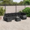 vidaXL Garden Sofa Set Black Poly Rattan 7 Piece Sofa Set Modular
