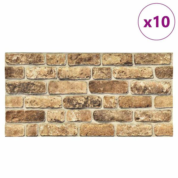 vidaXL 3D Wall Panels with Dark Sand Brick Design 10 pcs EPS