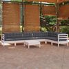 vidaXL Garden Lounge Set White Solid Pinewood Medium Modular