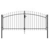 vidaXL Double Gate with Lock Grey 117.91 x 58.86 in Steel