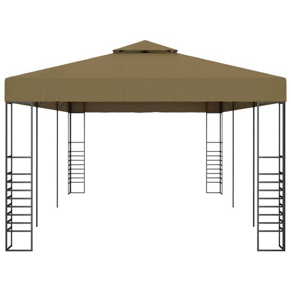 vidaXL Gazebo Taupe Steel frame, Polyester fabric with PA coating Large