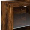 vidaXL TV Wall Unit Set of 7 Smoked oak Engineered wood, glass Medium