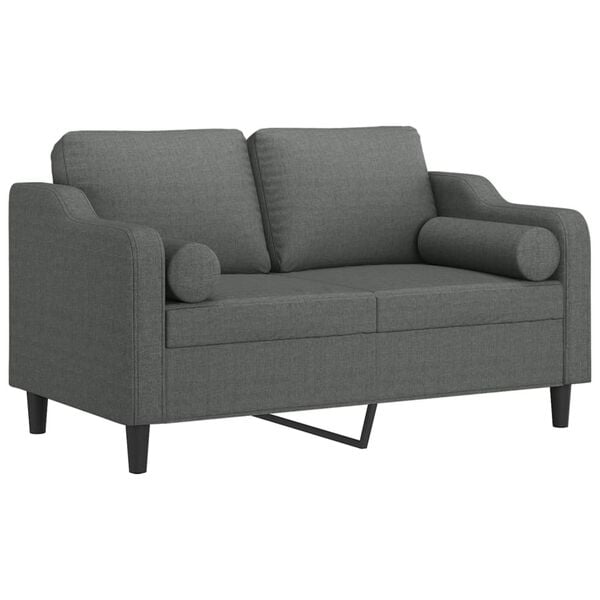 vidaXL 2-seater Sofa Dark Grey Fabric (100% polyester), metal, textilene