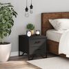 vidaXL Bedside Cabinet Black Engineered wood, metal Medium