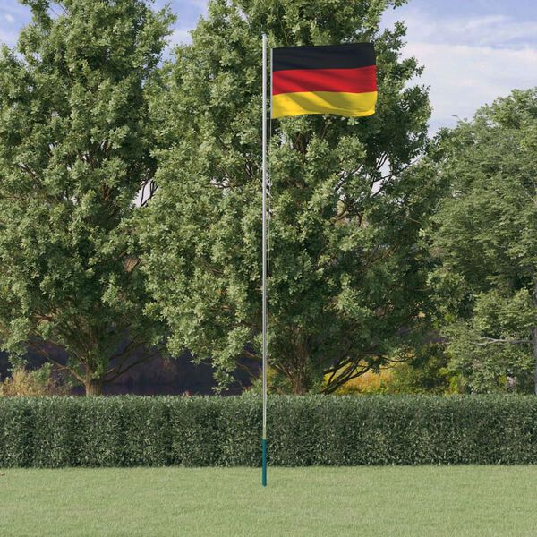 vidaXL Germany Flag Multicolor with Silver Poles 68D 100% Polyester