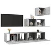 vidaXL TV Cabinet Set Concrete Gray Engineered Wood Standard