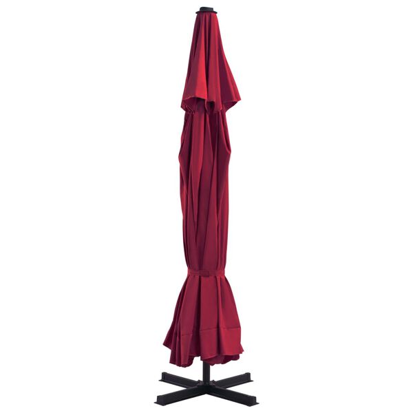 vidaXL Garden Parasol Red Aluminum, Steel, Plastic Large