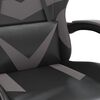 vidaXL Gaming Chair Black and Grey Faux Leather