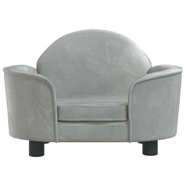 vidaXL Dog Bed Light Grey Velvet (100% polyester), Solid pine wood