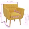 vidaXL Armchair Yellow 100% Polyester, Wood Standard Durable Armchair