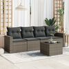 vidaXL Garden Sofa Set Grey PE Rattan Medium Modular Garden Sofa Set