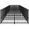 vidaXL Dog Kennel Black Powder-Coated Steel Extra Large Durable