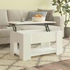 vidaXL Coffee Table White Engineered Wood Medium Height-Adjustable