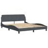vidaXL Bed Frame without Mattress "Hanko" Dark Gray 59.8"x79.9" Velvet