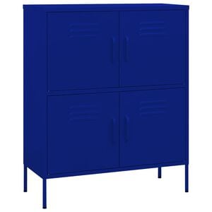 vidaXL Storage Cabinet Navy Blue Steel Medium Height-Adjustable Shelves