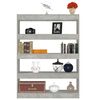 vidaXL Book Cabinet Concrete grey Engineered wood 39.4 x 11.8 x 53.1 in