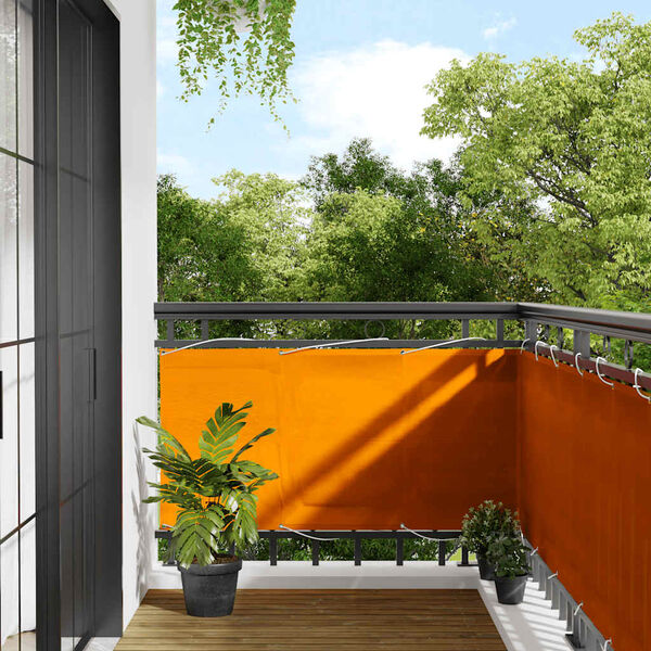 vidaXL Balcony Screen Orange 75x700 cm 100% Polyester Oxford