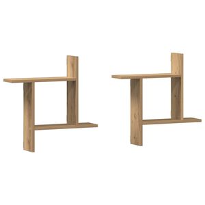 vidaXL Wall Shelves 2 pcs Artisian Oak 19.7x4.7x19.7" Engineered Wood