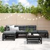 vidaXL Garden Lounge Set Black Solid pine wood, Oxford fabric, PP cotton