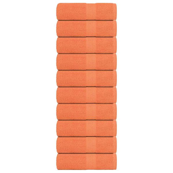 vidaXL Soap Towel Set of 10 Orange 100% ring-spun cotton