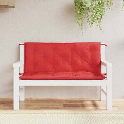 vidaXL Garden Bench Cushions 2pcs Red 47.2"x19.7"x2.8" Oxford Fabric